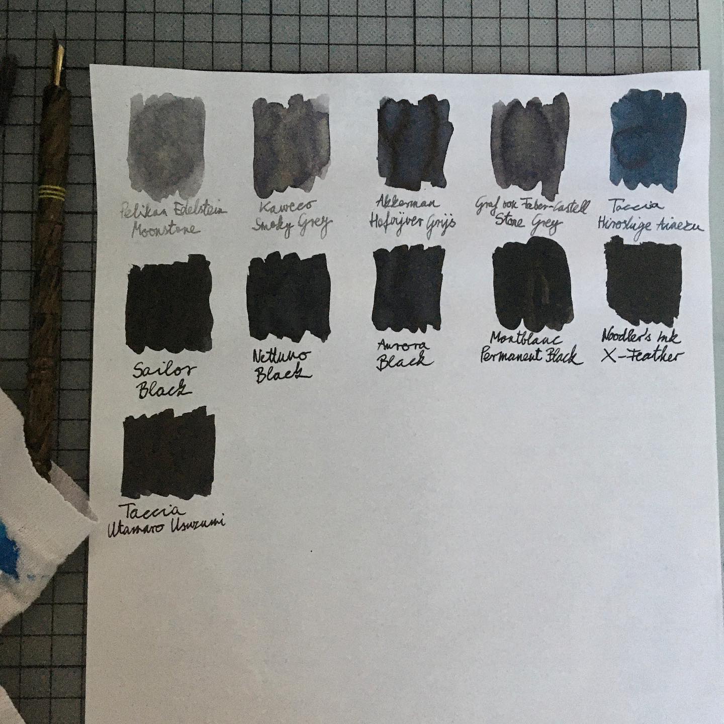 Grey and black samples
