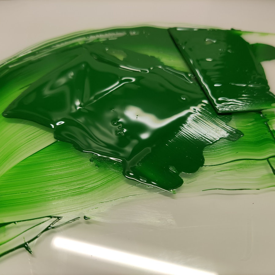 Diluted green pigment