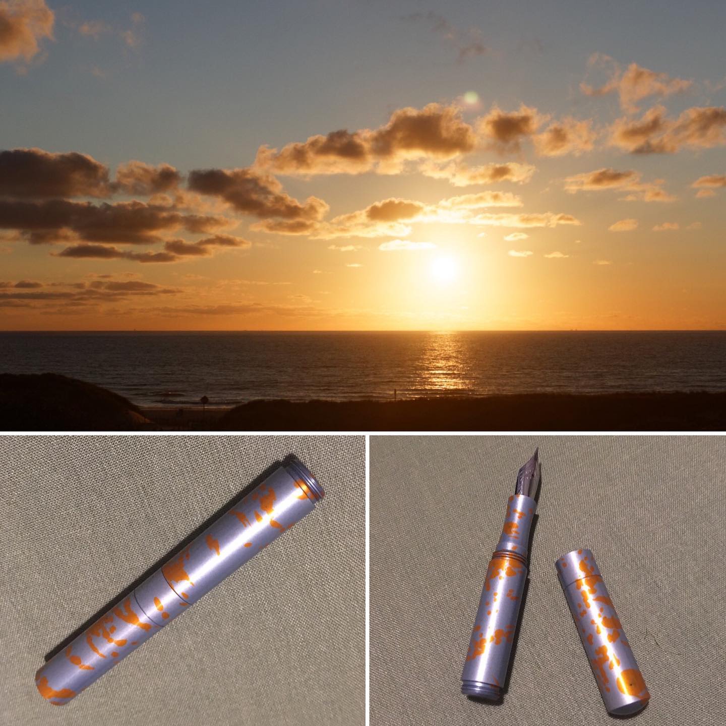 Sunset at Kijkduin and Schon DSGN Pocket Six “Dutch Sky”
