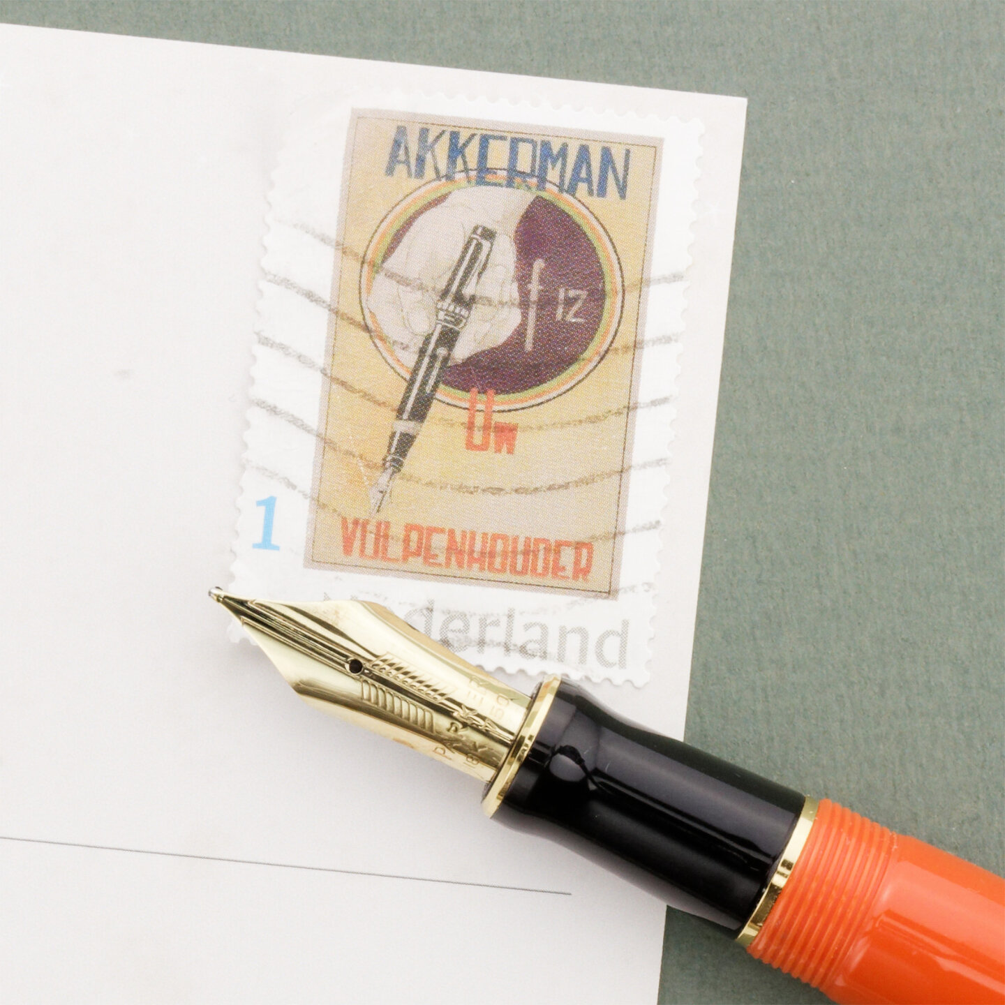 Akkerman Duofold pen with Akkerman custom post stamp