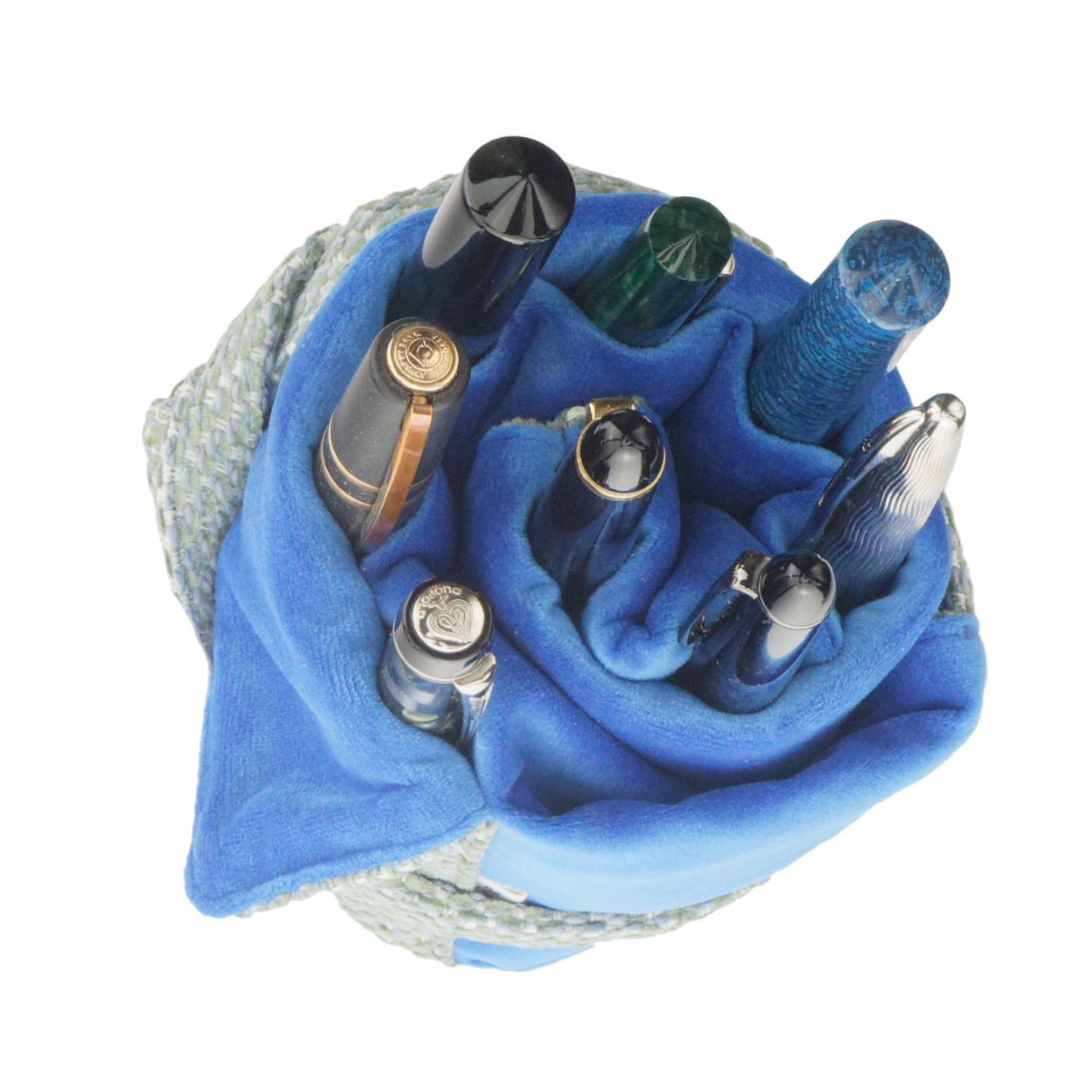 My pens sit snugly in my plush Hurlestone Heron pen roll