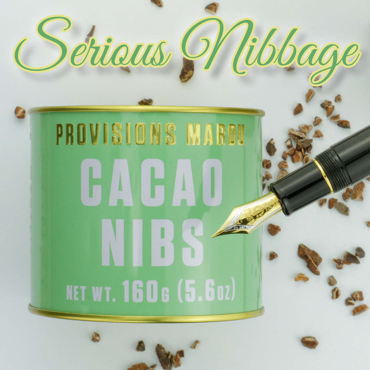 Marou Cacao nibs with Sailor King of Pen dual tone gold medium fine nib